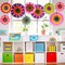 9 Pieces Spring Flower Hanging Paper Fans Decorations Flower Paper Fans Classroom Decorations Springtime Bloom Colorful Floral Ceiling Wall Garland for Spring Flower Themed Party Supplies Classroom Decor
